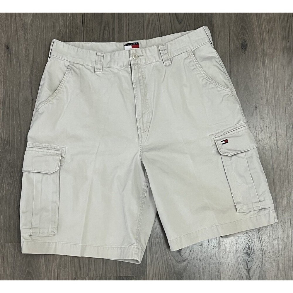 Tommy Hilfiger Cargo Shorts Khaki Mens 35 Vintage